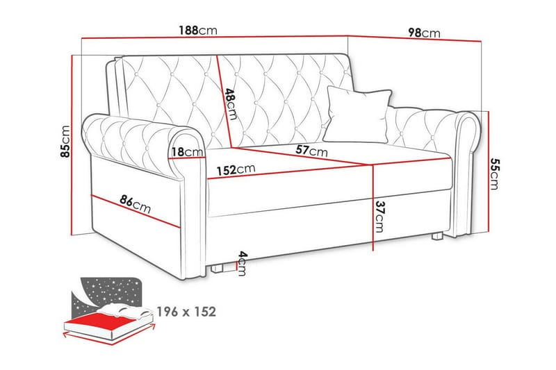 Denegal 2-sits Bäddsoffa Beige - Möbler - Vardagsrum - Bäddsoffor