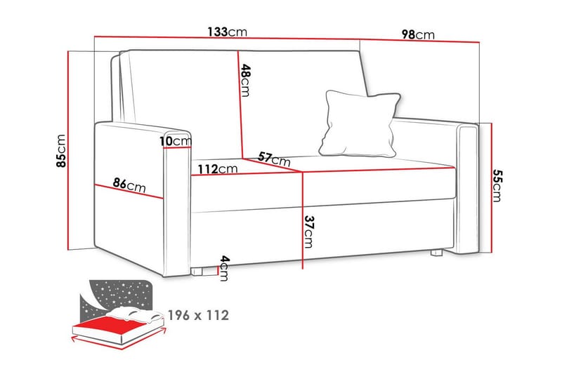 Denegal 2-sits Bäddsoffa Beige - Möbler - Vardagsrum - Bäddsoffor