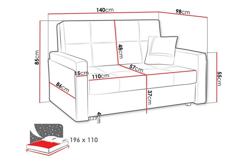 Denegal 2-sits Bäddsoffa Brun - Möbler - Vardagsrum - Bäddsoffor