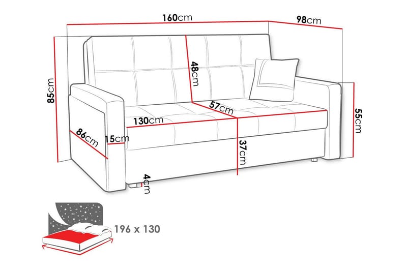 Denegal 2-sits Bäddsoffa Grön - Möbler - Vardagsrum - Bäddsoffor