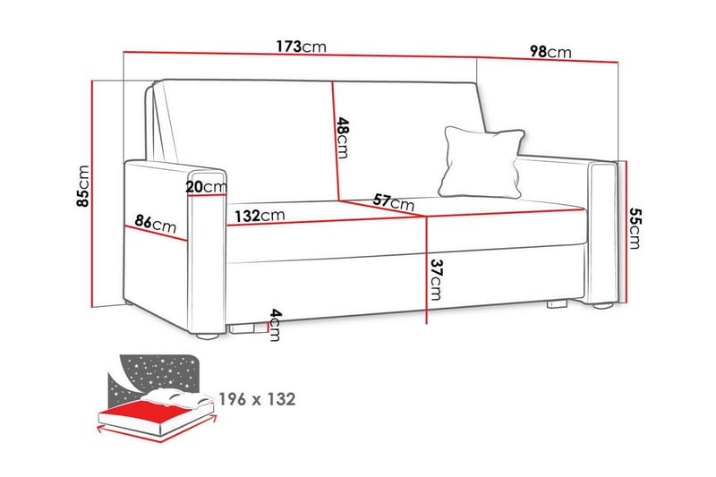 Denegal 2-sits Bäddsoffa Ljusbrun - Möbler - Vardagsrum - Bäddsoffor