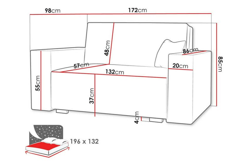 Denegal 2-sits Bäddsoffa Ljusbrun/Beige - Möbler - Vardagsrum - Bäddsoffor