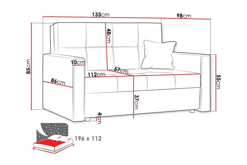 Denegal 2-sits Bäddsoffa Ljusgrå - Möbler - Vardagsrum - Bäddsoffor