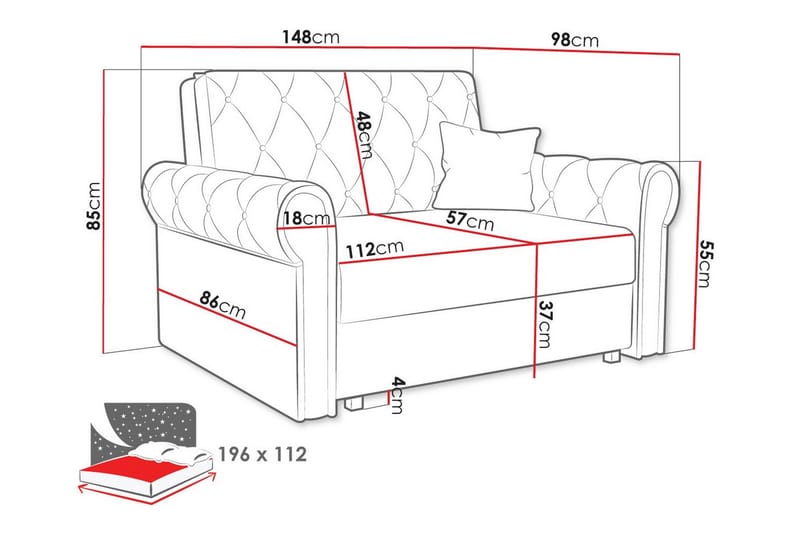 Denegal 2-sits Bäddsoffa Mörkblå - Möbler - Vardagsrum - Bäddsoffor