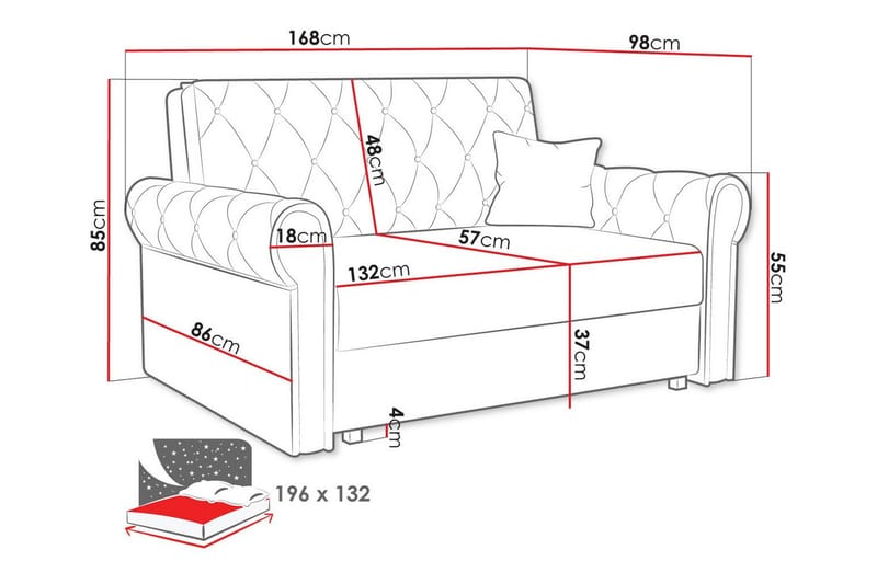 Denegal 2-sits Bäddsoffa Mörkblå - Möbler - Vardagsrum - Bäddsoffor