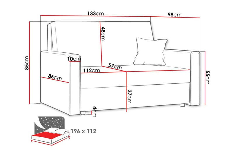 Denegal 2-sits Bäddsoffa Mörkblå - Möbler - Vardagsrum - Bäddsoffor