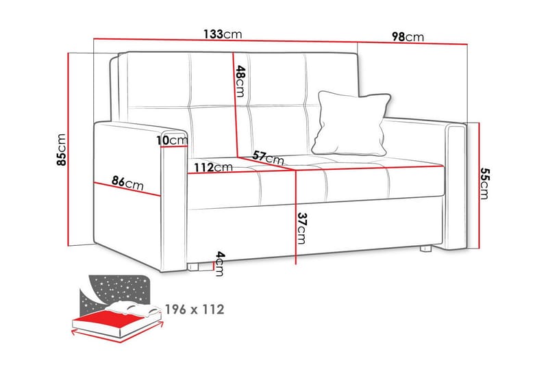 Denegal 2-sits Bäddsoffa Mörkblå - Möbler - Vardagsrum - Bäddsoffor