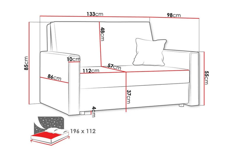 Denegal 2-sits Bäddsoffa Mörkgrön - Möbler - Vardagsrum - Bäddsoffor