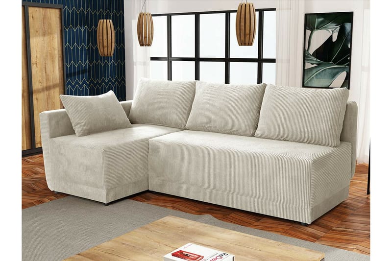 Denegal 3-sits Hörnbäddsoffa Beige - Möbler - Vardagsrum - Bäddsoffor - Hörnbäddsoffa