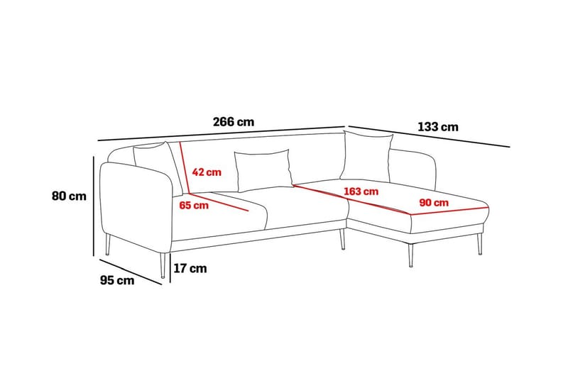 Devika Bäddsoffa m. Divan 4-sits Grå - Möbler - Vardagsrum - Bäddsoffor