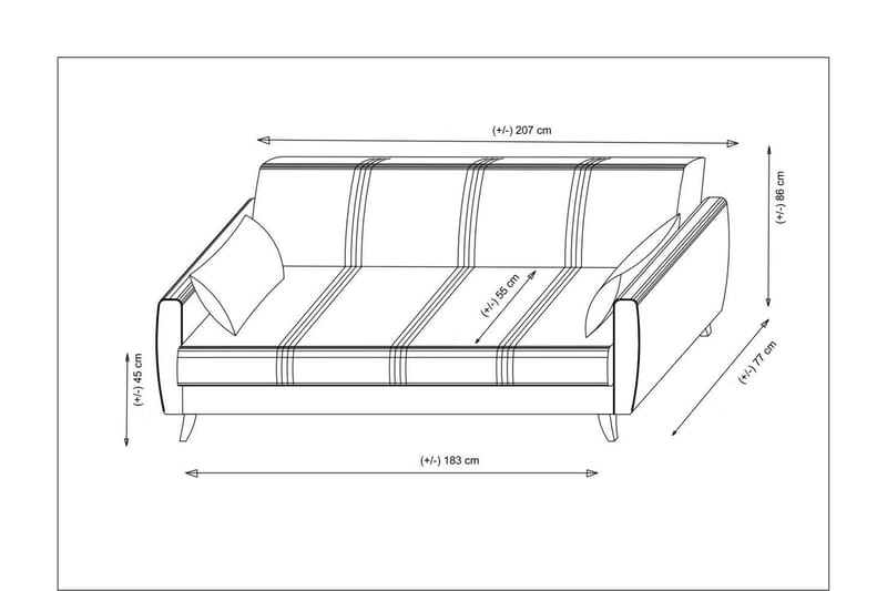 Dewan Bäddsoffa 3-sits Ljusgrå - Möbler - Vardagsrum - Bäddsoffor