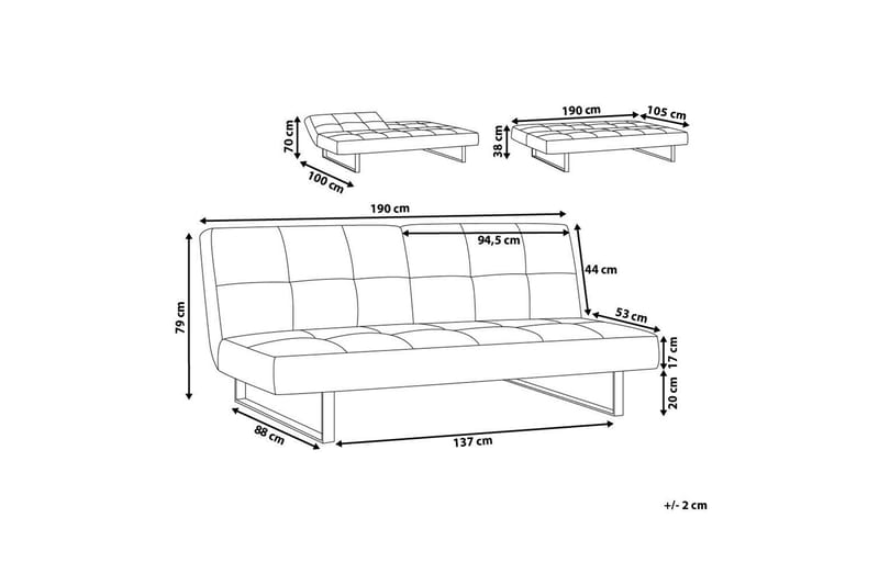 DUBLIN Bäddsoffa 190 cm - Möbler - Vardagsrum - Bäddsoffor