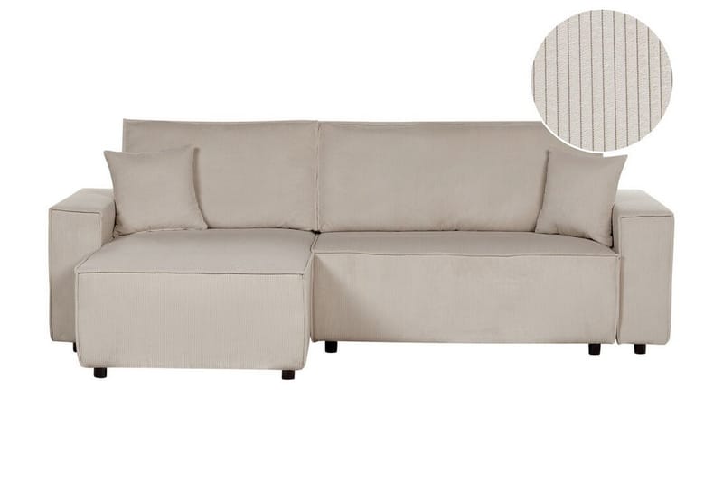 Dyshawn Hörnbäddsoffa 2-sits - Beige/Svart - Möbler - Vardagsrum - Bäddsoffor - Hörnbäddsoffa