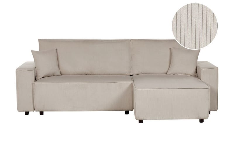 Dyshawn Hörnbäddsoffa 2-sits - Beige/Svart - Möbler - Vardagsrum - Bäddsoffor - Hörnbäddsoffa