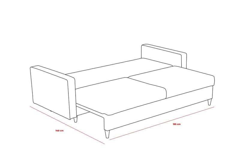 ENSGAS Bäddsoffa 3-sits Antracit - Möbler - Vardagsrum - Bäddsoffor