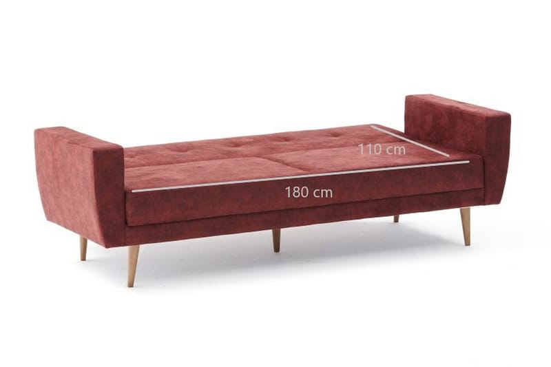 ESTONIA Bäddsoffa 3-sits 194x110 Röd - Möbler - Vardagsrum - Bäddsoffor