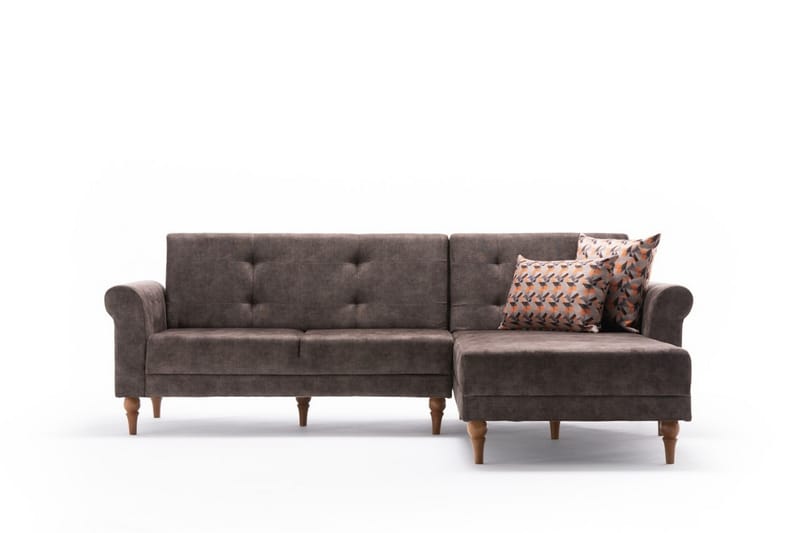 ETHIOPIA Bäddsoffa m. Divan 4-sits 205x180 Brun - Möbler - Vardagsrum - Bäddsoffor