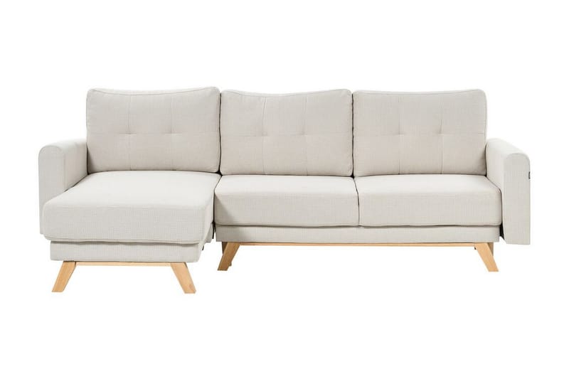 Faustin Hörnbäddsoffa 3-sits - Beige/Ljust trä - Möbler - Vardagsrum - Bäddsoffor - Hörnbäddsoffa