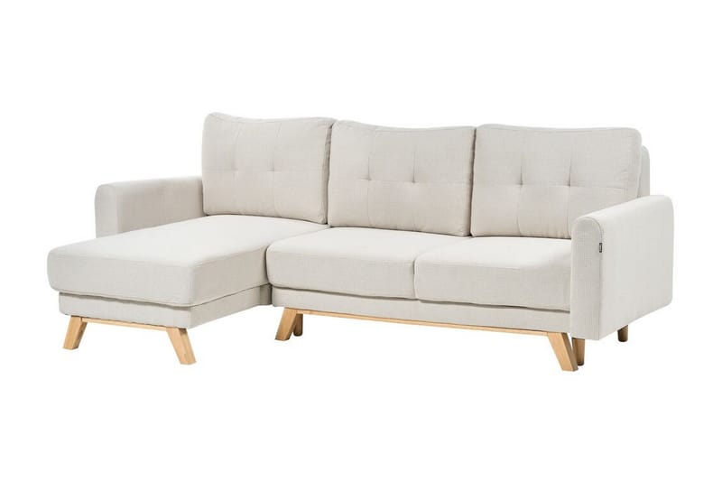 Faustin Hörnbäddsoffa 3-sits - Beige/Ljust trä - Möbler - Vardagsrum - Bäddsoffor - Hörnbäddsoffa