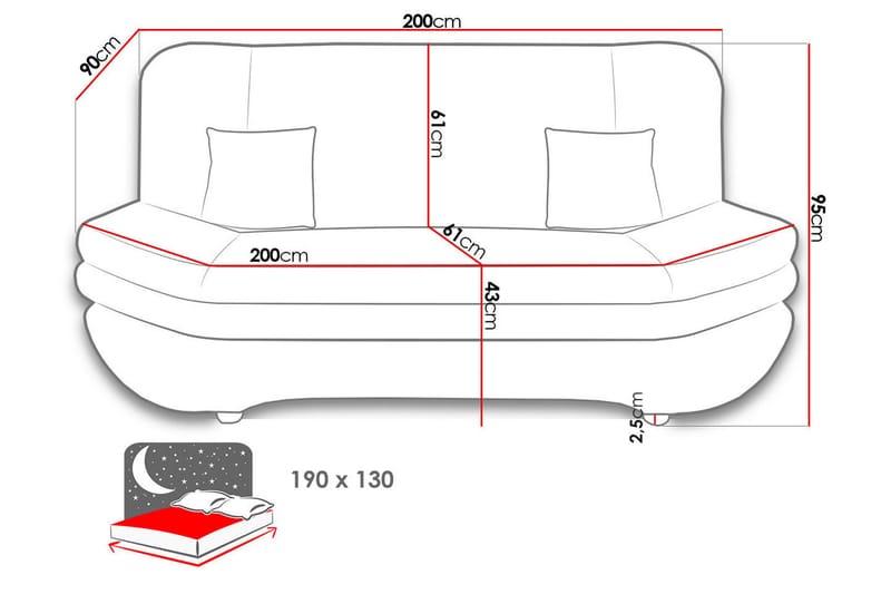 Figurelle Bäddsoffa 2-sits - Beige - Möbler - Vardagsrum - Bäddsoffor