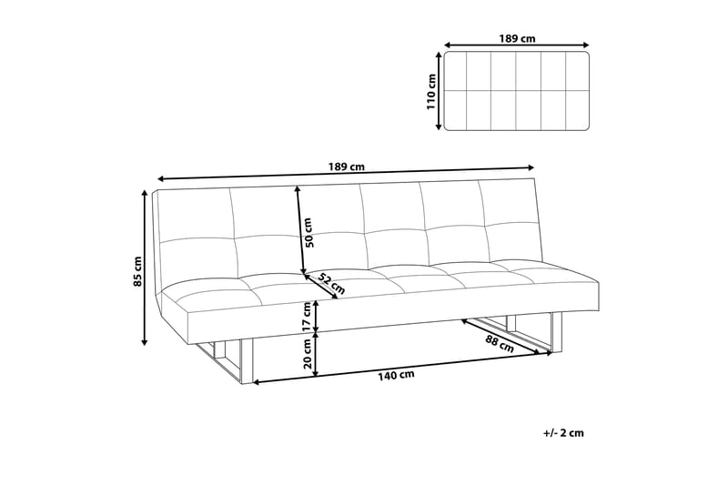 Filipov Bäddsoffa 3-sits - Brun - Möbler - Vardagsrum - Bäddsoffor