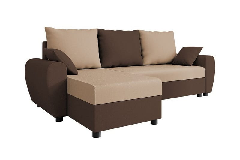 Fionara 3-sits Hörnbäddsoffa Beige/Brun - Möbler - Vardagsrum - Bäddsoffor - Hörnbäddsoffa