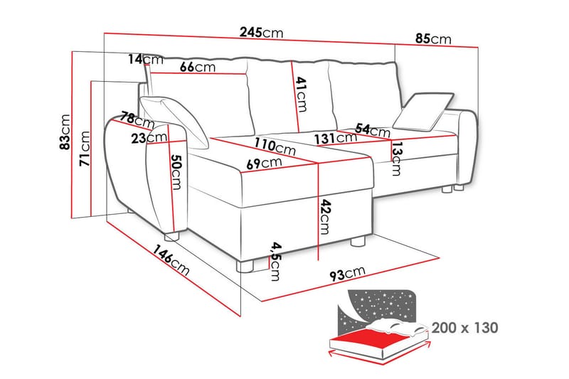 Fionara 3-sits Hörnbäddsoffa Grön - Möbler - Vardagsrum - Bäddsoffor - Hörnbäddsoffa