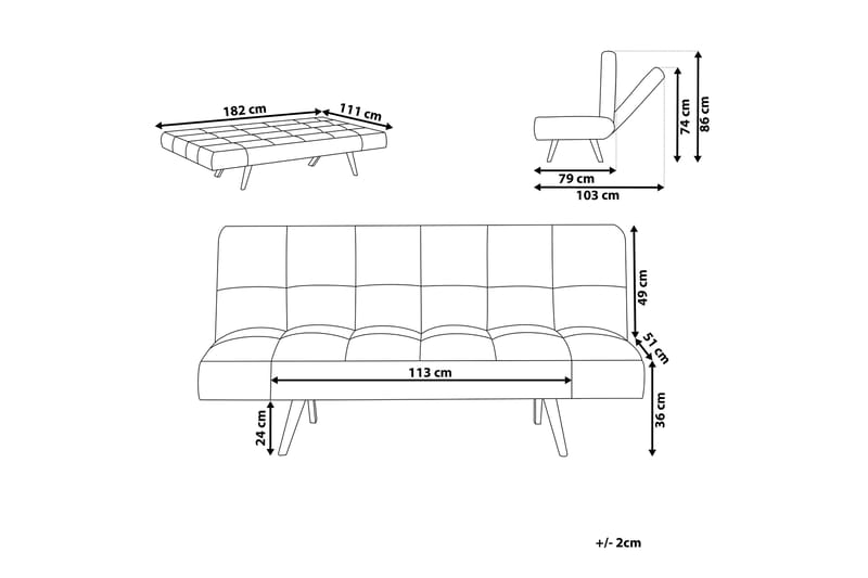 Fiora Bäddsoffa 3-sits - Blå/Ljust trä - Möbler - Vardagsrum - Bäddsoffor