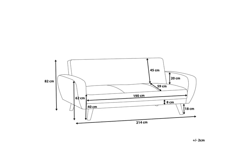 FLORLI Bäddsoffa 214 cm - Möbler - Vardagsrum - Bäddsoffor