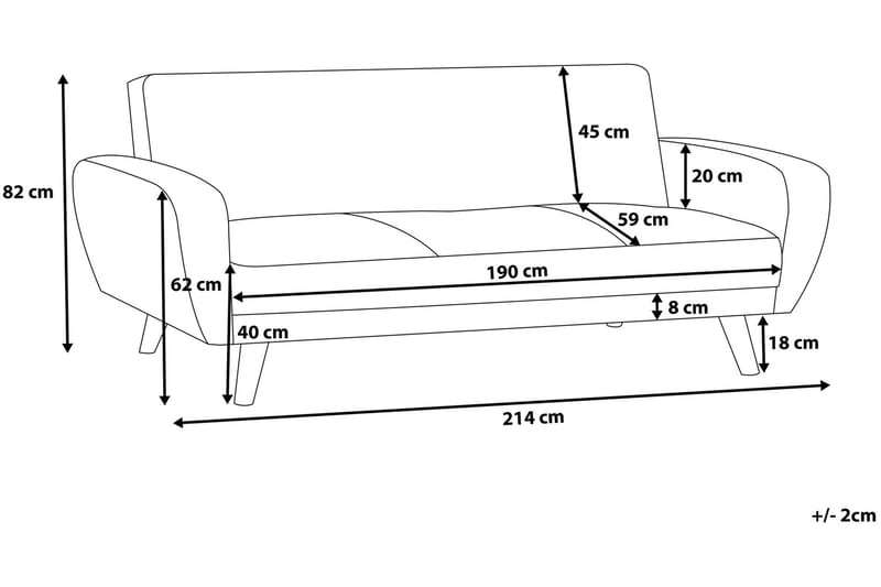 FLORLI Bädssofa 214 cm - Möbler - Vardagsrum - Bäddsoffor