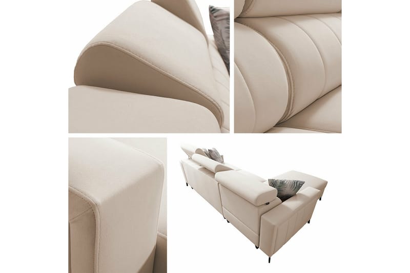 Galbally 3-sits Hörnbäddsoffa Beige - Möbler - Vardagsrum - Bäddsoffor - Hörnbäddsoffa