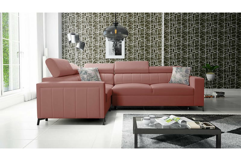 Galbally 3-sits Hörnbäddsoffa Rosa - Möbler - Vardagsrum - Bäddsoffor - Hörnbäddsoffa