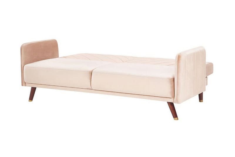 GENEJA 3-sits Bäddsoffa Sammet/Beige - Möbler - Vardagsrum - Bäddsoffor