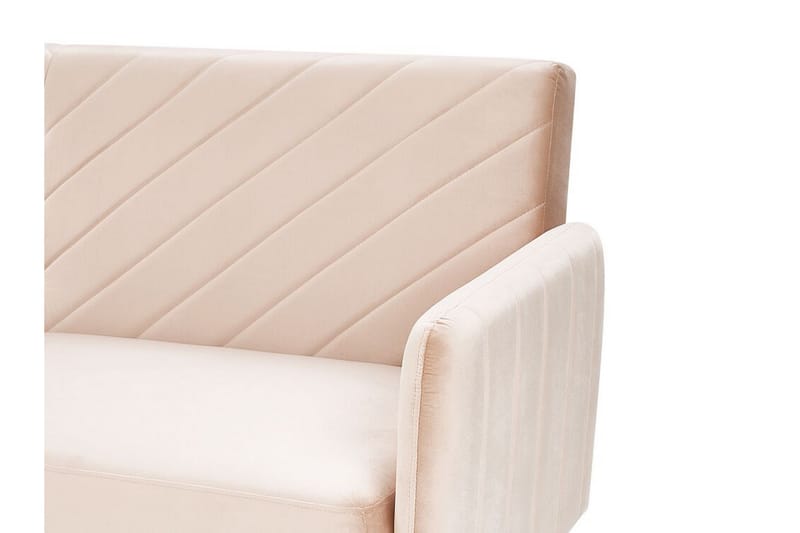 GENEJA 3-sits Bäddsoffa Sammet/Beige - Möbler - Vardagsrum - Bäddsoffor