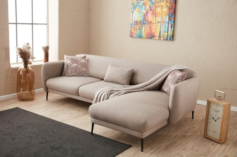 GIMLA Divanbäddsoffa 3-sits Beige - Möbler - Vardagsrum - Bäddsoffor - Hörnbäddsoffa