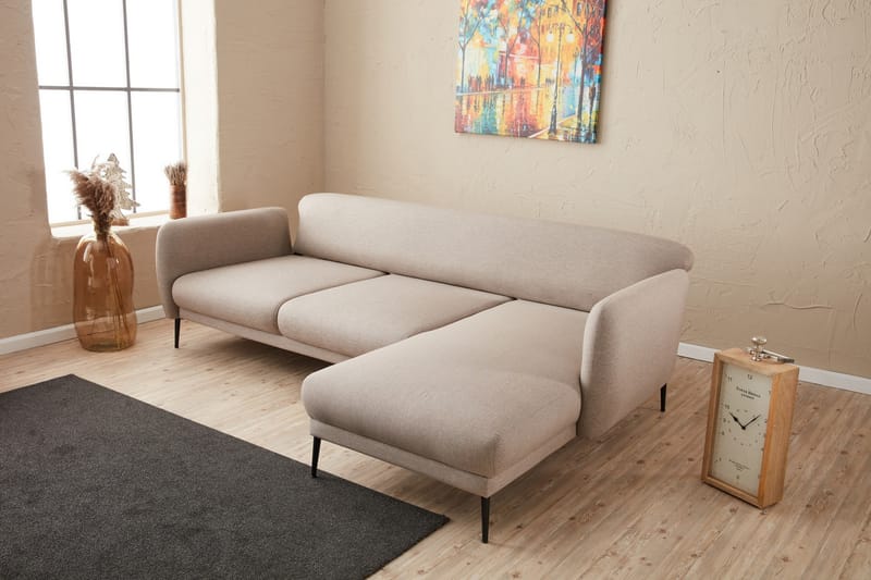 GIMLA Divanbäddsoffa 3-sits Beige - Möbler - Vardagsrum - Bäddsoffor - Hörnbäddsoffa