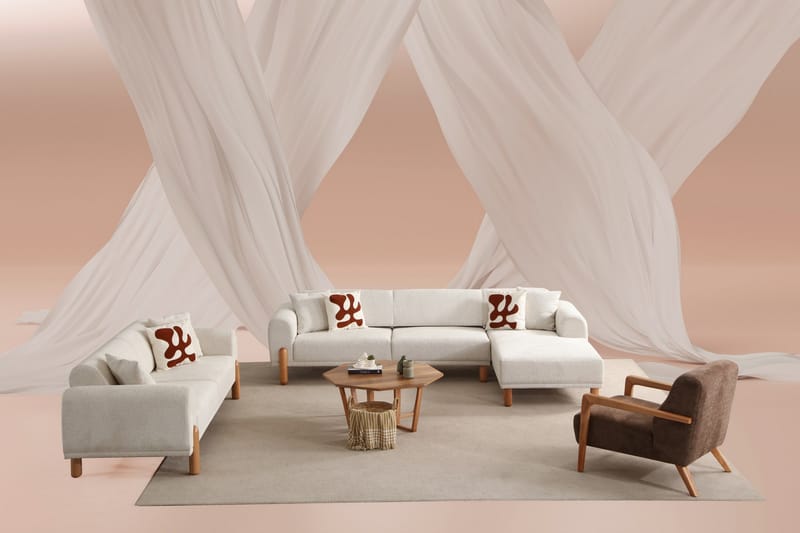 Godiva Bäddsoffa med Divan 3-sits - Cream - Möbler - Vardagsrum - Bäddsoffor