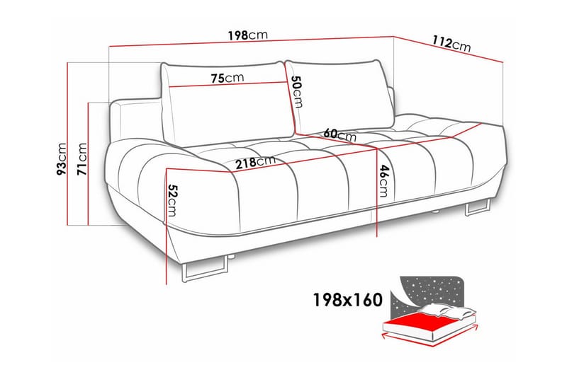 Graystone 2-sits Bäddsoffa Cream - Möbler - Vardagsrum - Bäddsoffor