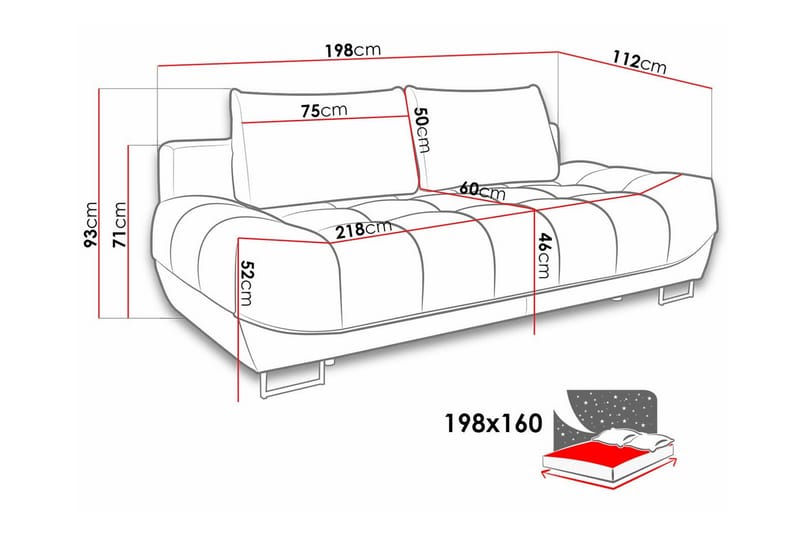 Graystone 2-sits Bäddsoffa Ljusgrå - Möbler - Vardagsrum - Bäddsoffor