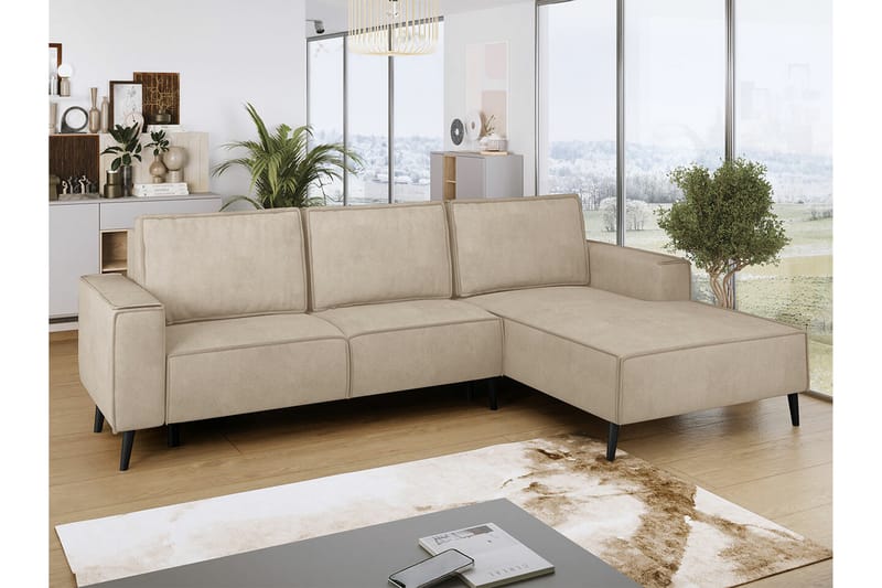 Graystone 3-sits Hörnbäddsoffa Beige - Möbler - Vardagsrum - Bäddsoffor - Hörnbäddsoffa