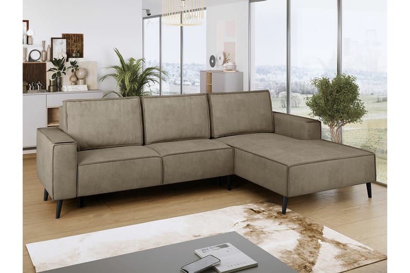 Graystone 3-sits Hörnbäddsoffa Beige - Möbler - Vardagsrum - Bäddsoffor - Hörnbäddsoffa