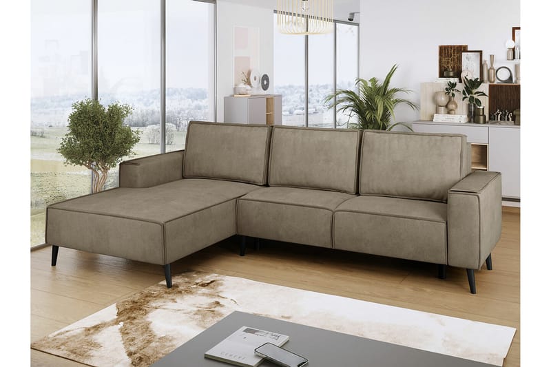 Graystone 3-sits Hörnbäddsoffa Beige - Möbler - Vardagsrum - Bäddsoffor - Hörnbäddsoffa