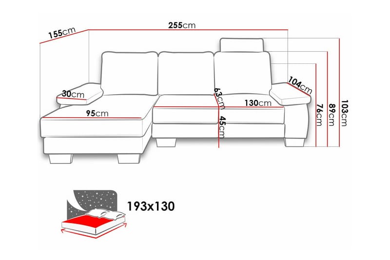 Graystone 3-sits Hörnbäddsoffa Ljusgrå/Mörkgrå - Möbler - Vardagsrum - Bäddsoffor - Hörnbäddsoffa