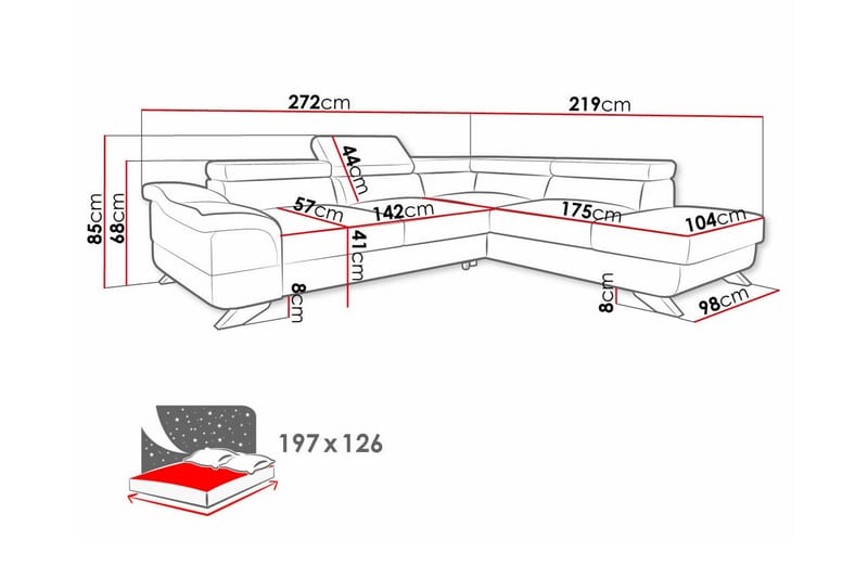 Graystone 4-sits Hörnbäddsoffa Brun - Möbler - Vardagsrum - Bäddsoffor - Hörnbäddsoffa