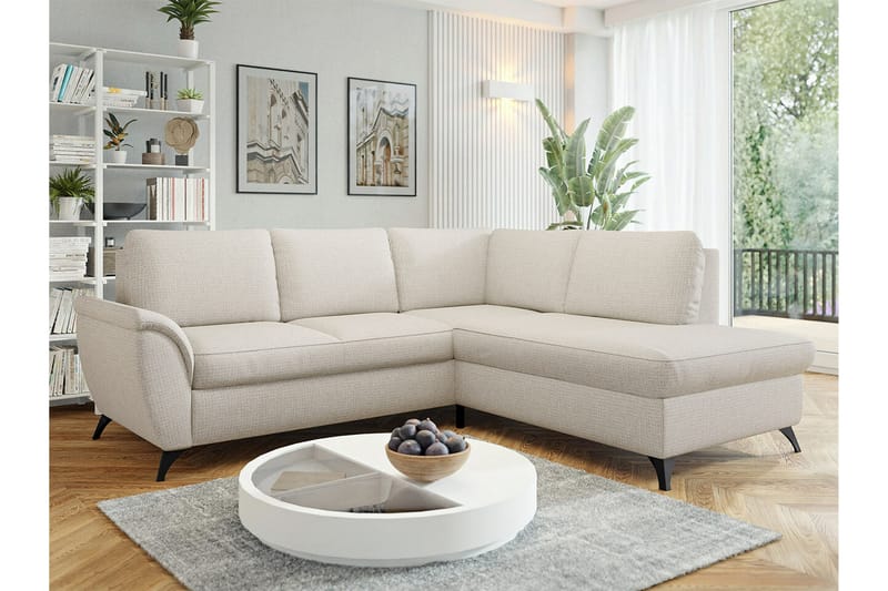 Hereford 3-sits Hörnbäddsoffa Beige/Ljusbeige - Möbler - Vardagsrum - Bäddsoffor - Hörnbäddsoffa