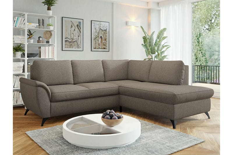 Hereford 3-sits Hörnbäddsoffa Brun - Möbler - Vardagsrum - Bäddsoffor - Hörnbäddsoffa