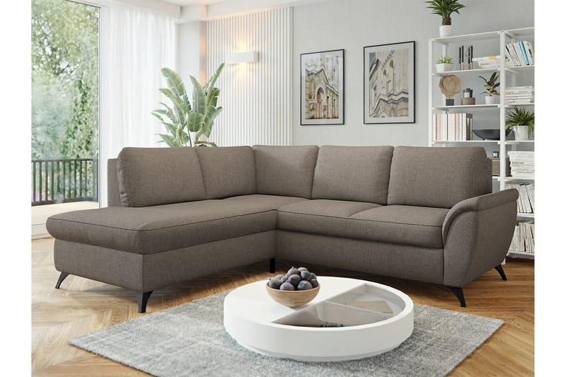 Hereford 3-sits Hörnbäddsoffa Brun - Möbler - Vardagsrum - Bäddsoffor - Hörnbäddsoffa