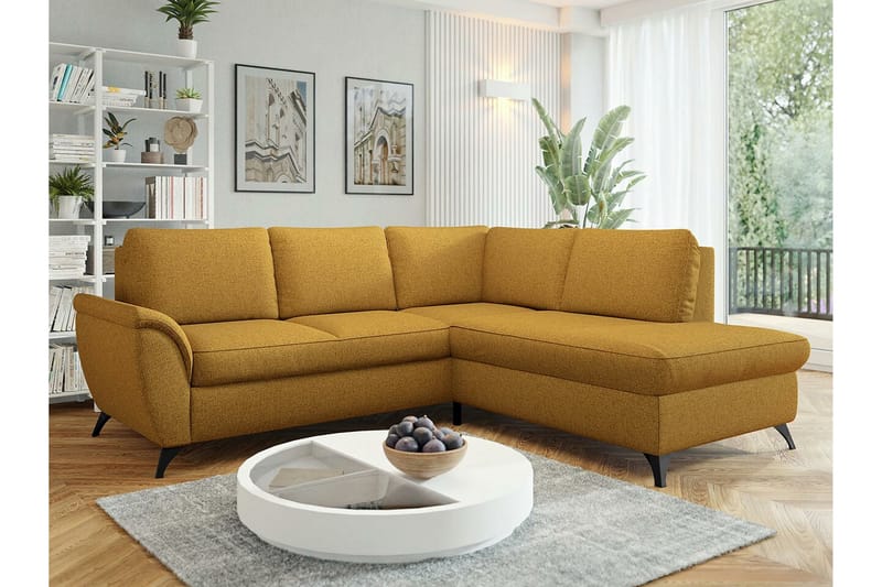 Hereford 3-sits Hörnbäddsoffa Gul - Möbler - Vardagsrum - Bäddsoffor - Hörnbäddsoffa