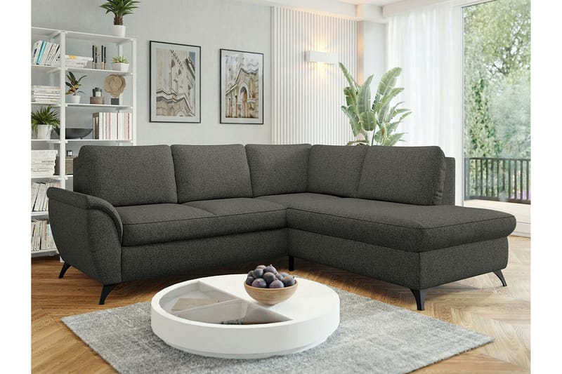 Hereford 3-sits Hörnbäddsoffa Mörkgrå - Möbler - Vardagsrum - Bäddsoffor - Hörnbäddsoffa