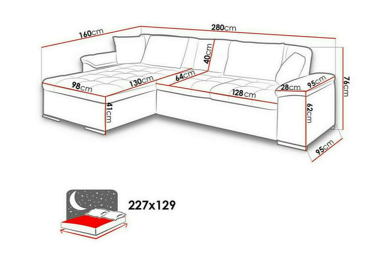 Camior 3-sits Hörnbäddsoffa Mörkblå - Möbler - Vardagsrum - Bäddsoffor - Hörnbäddsoffa